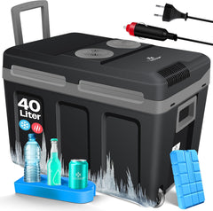 KESSER Nevera elΓ©ctrica portΓ‘til 40L con Ruedas | Calienta y enfrΓa | TermoelΓ©ctrica | Mini Nevera | 12V y 230V | para Coche, Camping y Enchufe | Modo