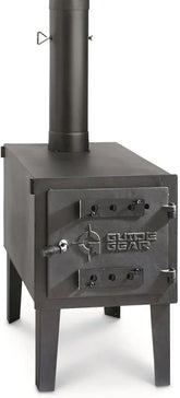 Guide Gear Large Outdoor Wood Burning Stove Portable with Chimney Pipe for Cooking, Camping, Tent, Hiking, Fishing, Backpacking