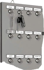 Metal key rack, equipped with 75 metal hooks fixed by bolts