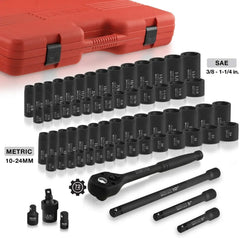 1/2" Drive Master Impact Socket Set, 65 Piece