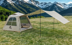 Portable inflatable camping tent, equipped with a manual pump, suitable for 3/4/6 people, easy to set up, suitable for outdoor activities. This inflatable outdoor waterproof Oxford canvas tent is suitable for family camping and is suitable for adults