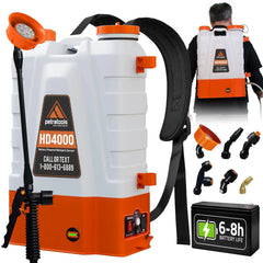 4 Gallon Battery Powered Backpack Sprayer, Rechargeable Cordless Garden and Lawn Pump Sprayer