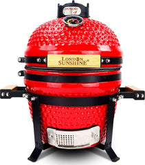 13-inch ceramic Kamodo charcoal barbecue grill - red