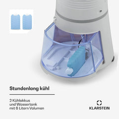 Klarstein 4-in-1: Smart Luftkühler, Ventilator, Luftbefeuchter & Ionisation I 6 L Wassertank, Oszillation, 30 W, 210 m³/h, Timer I Klimagerät ohne