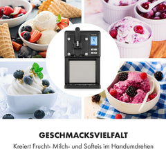 Klarstein Sweet Sundae - Eiscrememaschine, 1,5 Liter, mitselbstkühlendem Kompressor, 200 Watt, Ausgabesystem, 3 StundenAuto-Kühlhaltefunktion,