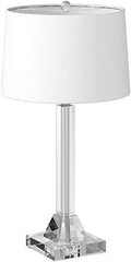 27" Modern Crystal Table Lamp 2-Pack with Linen Shade for Bedroom Living Room Home Office Desk Nightstand with LED Bulb Suitable for Living Room, Dormitory, Office,