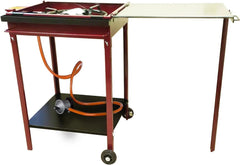 Ferjus. Plancha Gas y Paellero Gas para Cocinar en Exterior. Planllero de Acero. 57x80x90cm.