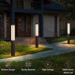 Pathway Lights, Landscape Path Light 71 Inches Outdoor Floor Lamp Modern Bollard Lighting High Voltage Walkway Driveway Light Aluminum IP54 Waterproof LED for Lawn Garden Patio Yard Decoration