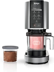 7-in-1 Ice Cream Maker with 2 Pint Containers and Lids, Compact, Silver