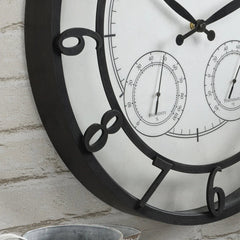 18" Bronze-Tone Outdoor Wall Clock, Weather-Resistant Plastic, Farmhouse Style