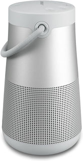 Bluetooth speaker, portable speaker with microphone, wireless and waterproof, 360-degree omnidirectional sound output, long-lasting battery and handle, silver appearance