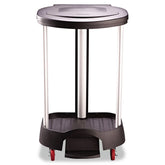 Administrative series floor-standing clothing storage basket / laundry basket, with front locking casters, capacity 30 gallons, black, without handle cover, suitable for hospitals / medical laboratories / commercial premises