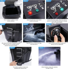 Dry Ice Fog Machine, 3500W Low Lying Fog Machine, Dry Ice Machine with Tube Nozzle High Density Fog Smoke for Wedding Party Events Stage Concert Club Performance DJ (Black)