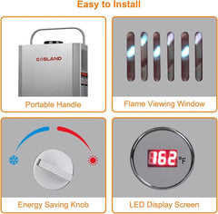 Portable Tankless Water Heater, Outdoors 6L 1.58GPM Propane Water Heater for RV Camping, Overheating Protection