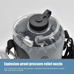 Outdoor sports water bag, portable solar shower set, with pressure foot pump, foldable travel water storage device, suitable for camping, beaches, travel and activities.