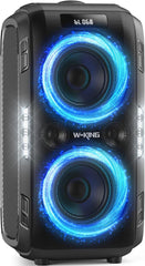 Peak Party Large Bluetooth Speaker - Maximum Volume Amplifier / 12 Custom Low-End Units / Up to 125 Decibels for 6.5-inch x 2 Low-End Speakers / Deepest Bass Effect, Large Portable Wireless Speaker, IPX5 Water Resistance Rating / Microphone Jack / RJ