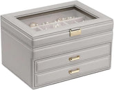 Jewelry Box Jewelry Case PU Leather Jewelry Box Jewelry Storage Box Earring Ear Stud Ring Necklace Organizer Case Jewelry Organizer