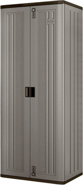 72-Inch Platinum Resin Storage Cabinet with Durable Double-Wall Construction, and Metal-Reinforced Shelves for Basement, Utility Room and Garage Storage, Platinum, Made in the USA