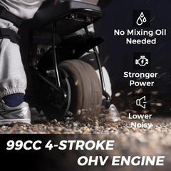 Mini Dirt Bike GMB100, 99 CC Gas Powered Mini Bike 4 Stroke 3HP, Off Road Mini Bikes for Kids and Adult, Trail Bike Up to 24 Mph, Weight Support Up to 185 LBS (Black)