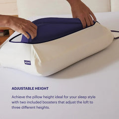 Pillow - The most comfortable pillow that science can conceive. It features an adjustable height pad for personalized height adjustment. It is made of gel elastic grid material and follows ergonomic design. Standard size.