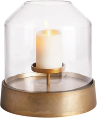 Elegant Gold Large Round Hurricane Candle Holder Dome Shape 13 in Terrarium Classic