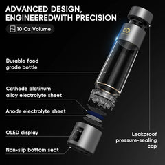 Hydrogen Water Bottle Generator(Silver) - Up to 6360 PPB - Certified H2 Generator- SPE/PEM Technology - - Portable Hydration & Athletic Performance System