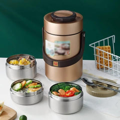 Portable Large Capacity Vacuum Insulation Bento Lunch Box Leak-Proof Food Storage Container Outdoor