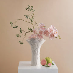 Modern Textured Ceramic Decorative Vase for Tabletop Floral Arrangement and Home Decor