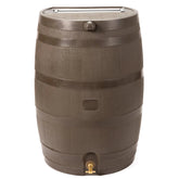 50 Gallon Rain Barrel with Brass Spigot, Walnut Rainwater Collection Barrel for Garden and Outdoor Use
