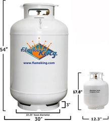 Flame King 420LB ASME Vertical Propane Tank, White