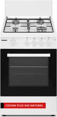 Corberó – Kitchen Plus | 50 cm | CCSF45020BW | 4 Burner Butane Gas | Oven 43L | Metal Lid | Double Glass Door | Tray and Grill Chrome | Automatic