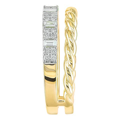 Baguette and Round Brilliant Diamond Ring (0.42 ctw)