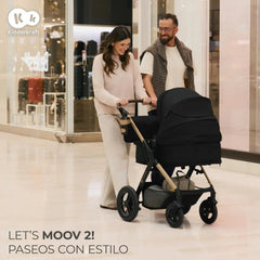 Kinderkraft MOOV XL 3 en 1, Carrito bebé hasta 27 kg, Carro, Con Asiento I-SIZE 40-75 cm, Plegable, Amortiguación, Convertible, Capazo XL, Con