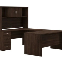 Bestar - Gosford U-Shaped Desk with Hutch