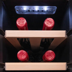 Cecotec Vinoteca Libre Instalación Bolero GrandSommelier 1250 CoolWood. Nevera para vinos con capacidad para 12 botellas, temperatura ajustable de 8-