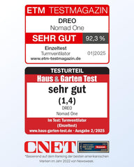 Dreo Smart 20dB Leiser Turmventilator, 10 m Wurfweite 4 Geschwindigstufen 4 Modi 8 Std. Timer 90° oszillierende Ventilator mit Kühlung WLAN &