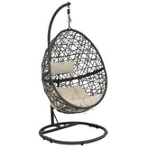 2025 Silla Colgante Sunnydaze Caroline en Forma de Huevo con Estructura de Acero y Cojín