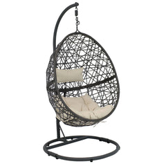 2025 Silla Colgante Sunnydaze Caroline en Forma de Huevo con Estructura de Acero y Cojín