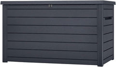 Keter Kissenbox XXL Ontario, graphit, 870l Fassungsvermögen, Außenmaße: 147 x 83 x 86 cm, Auflagenbox wasserdicht, für Outdoor geeignet