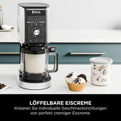 Ninja CREAMi Deluxe Eis-und Eisgetränkmaschine mit 2 Bechern, 10 Funktionen, macht Eiscreme, Gelato, Sorbet, Frozen Yoghurt, Milchshakes, Slushi &