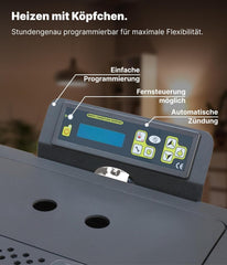 NEMAXX P12 Pelletofen 13,6 kW A+ bis 300 m³ – Auto-Reinigungszyklus, ECO-Modus, Wochenprogramm & mechanische Reinigungsunterstützung – Rot