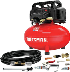 6 Gallon Pancake Air Compressor, Oil-Free Portable Compressor Kit for Garage, Workshop and DIY Projects