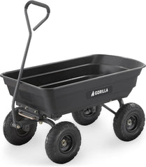 Heavy-duty multi-purpose garbage transfer cart garden cart, equipped with pneumatic tires, capacity 4 cubic feet - 600 pounds load capacity, outdoor wheeled cart, suitable for garden, gardening and landscaping work.