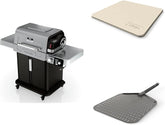 5-in-1 Electric and Propane Grill, 3-Burner Outdoor BBQ Grill and Smoker with Digital Controls, Griddle and Pizza Maker, Stainless Steel