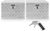 36 Inch Heavy Duty Aluminum Diamond Plate Tool Underbody Box, Waterproof Square Truck Storage Organizer Chest for Pick Up Truck Bed, RV Trailer with T-Handle Lock and Keys - Black