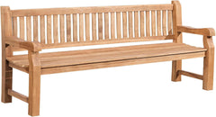 CLP Teakbank Jackson V2 I Wetterfeste Holzbank mit Rückenlehne I Stabile Gartenbank aus massivem Teakholz, Farbe:Teak, Größe:220 cm