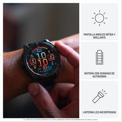 Garmin fēnix 8-51mm - Reloj de Alto Rendimiento GPS Multideporte con Pantalla táctil AMOLED, Linterna LED, Altavoz y micrófono Integrados, Mapas y