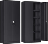 Atripark Metal Storage Cabinet with Lock, 72" Lockable Garage Tool Cabinet with Doors