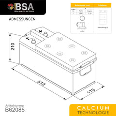 BSA LKW Batterie 120Ah 12V 850A Transporter Starterbatterie statt 115Ah 110Ah