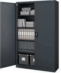 Jan Nowak Metallschrank Jan II 185 x 115 x 40 cm - Aktenschrank abschließbar mit 2 Türen, Mehrzweckschrank mit 5 Ebenen, Büroschrank aus Stahlschrank